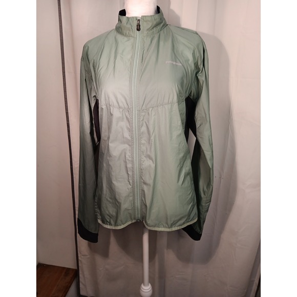 Vintage Patagonia Windbreaker Jacket‎ Womens M Two Tone Green Full Zip - Picture 1 of 9